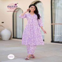 cotton bells vol 2 by radhika lifestyle cotton fully stitch plus size casual kurti with Pant