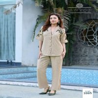 MITTOO DAIZY WHOLESALE VISCOSE CRAP WITH THRED HANDWORK READYMADE FASHIONABLE CORD SET