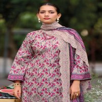 SHREE FABS LAUCH BIN SAEED LAWN COLLECTION VOL 21 COTTON FANCY DESIGN UNSTITCH SUIT