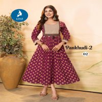 PANKHUDI VOL 2 BY KAYA COTTON READYMADE STYLISH LOOK LONG KURTIS