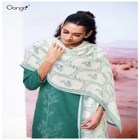 GANGA ISHEETA D.NO 3550 WHOLESALE PURE COTTON SATIN SOLID COLORS WITH EMBROIDERY SALWAR SUITS