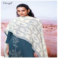 GANGA ISHEETA D.NO 3550 WHOLESALE PURE COTTON SATIN SOLID COLORS WITH EMBROIDERY SALWAR SUITS