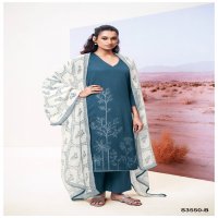GANGA ISHEETA D.NO 3550 WHOLESALE PURE COTTON SATIN SOLID COLORS WITH EMBROIDERY SALWAR SUITS