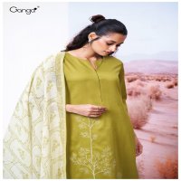 GANGA ISHEETA D.NO 3550 WHOLESALE PURE COTTON SATIN SOLID COLORS WITH EMBROIDERY SALWAR SUITS