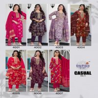 RADHIKA LIFESTYLE PRESENT CASUAL VOL 4 RAYON AFFORDABLE PLUS SIZE 3 PIECE SUIT