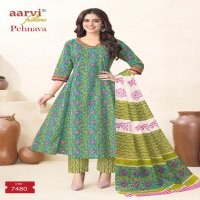 PEHNAVA VOL 1 BY AARVI FASHION COTTON ANARKALI STYLE FULL STITCH SUIT FOR WOMENS
