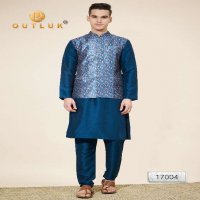 Outluk Wedding Collection Vol-17 Wholesale Kurta Pajama With Koti Collection Series Embroidery Kurta with Pant