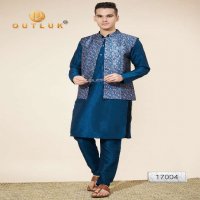 Outluk Wedding Collection Vol-17 Wholesale Kurta Pajama With Koti Collection Series Embroidery Kurta with Pant