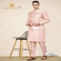 Outluk Wedding Collection Vol-17 Wholesale Kurta Pajama With Koti Collection Series Embroidery Kurta with Pant