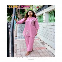 TIPS AND TOPS LAUNCH FABULOUS COTTON STYLISH LOOK RAEDYMADE KURTI WITH PANT