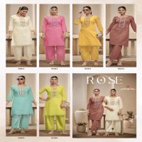 RANGOON PRESENT ROSE COTTON DOBBY PATTERN BEAUTIFUL CO-ORD SET
