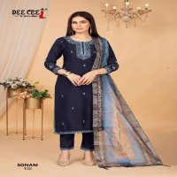 DEE CEE SONAM WHOLESALE VATICAN FABRIC STRAIGHT LONG KURTI WITH COMPUTER EMBROIDERY FULLY STITCH DRESS