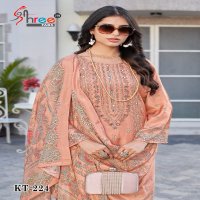 SHREE FABS KT-224 WHOLESALE PURE VISCOSE MUSLIN WITH DIGITAL PRINT STYLIST LOOK PAKISTANI SUITS