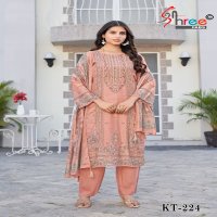 SHREE FABS KT-224 WHOLESALE PURE VISCOSE MUSLIN WITH DIGITAL PRINT STYLIST LOOK PAKISTANI SUITS