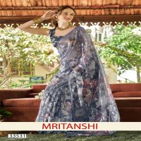 VALLABHI PRINTS PRESENT MRITANSHI FLORAL PRINT BEAUTIFUL BRASSO SAREE