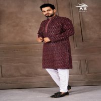 VESHBUSHA VOL 1 BY AR EXPORTS RAYON SHIFFLLI WORK READYMADE STYLISH MENS KURTA