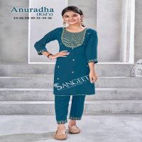 SANGEET ANURADHA VISCOSE RAYON READYMADE FANCY BIG SIZE KIDS KURTI WITH PANT