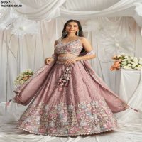 PF SERIES 6067 COLORS WHOLESALE POLY CHIFFON WITH HEAVY WORK DESIGNER LEHENGA FOR ANY OCCASION