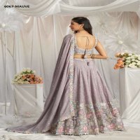 PF SERIES 6067 COLORS WHOLESALE POLY CHIFFON WITH HEAVY WORK DESIGNER LEHENGA FOR ANY OCCASION