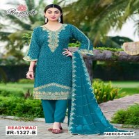 RAMSHA R 1327 NX ABCD FANDY READYMADE TRADITIONAL PAKISTANI 3PCS SUITS