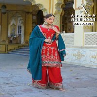 AFSANA RUBY NOOR WHOLESALE GEORGETTE WITH CORDING HEAVY WORK WITH LATKAN READYMADE FESTIVAL WEAR SUITS