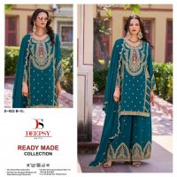 DEEPSY SUITS D 922ABCD PURE CHINNON EMBROIDERY PLAZZO STYLE FULLSTITCH SUITS