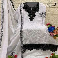 SERINE S-680 WHOLESALE FOX GEORGETTE EMBROIDERY WITH HAND WORK STYLIST PAKISTANI SUITS