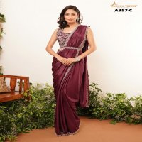 AMOHA TRENDS SHOWCASES A357 PARTY WEAR AESTHETIC READY TO WEAR SAREE