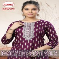 BASIC PRINT KURTI VOL 2 BY DT DEVI READYMADE 9018 RAYON CLASSIC COMBO KIDS KURTI