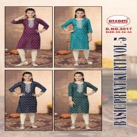 BASIC PRINT KURTI VOL 5 BY DT DEVI 9017 RAYON FULLY STITCH COMBO KURTI FOR KIDS
