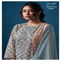 GANGA DEVIN S3497 WHOLESALE PREMIUM COTTON PRINTED SEMI STITCHED CLASSIC STYLE SALWAR SUITS