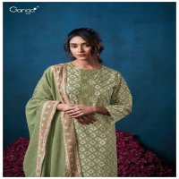 GANGA DEVIN S3497 WHOLESALE PREMIUM COTTON PRINTED SEMI STITCHED CLASSIC STYLE SALWAR SUITS