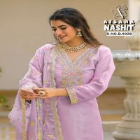 AFSANA NASHIT WHOLESALE JIMI CHOO WITH NECK WORK EMBROIDERED READYMADE STYLIST SUITS