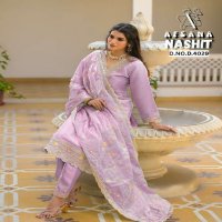 AFSANA NASHIT WHOLESALE JIMI CHOO WITH NECK WORK EMBROIDERED READYMADE STYLIST SUITS