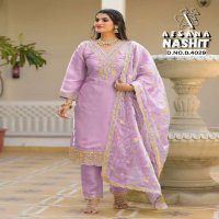 AFSANA NASHIT WHOLESALE JIMI CHOO WITH NECK WORK EMBROIDERED READYMADE STYLIST SUITS