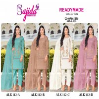 SAJIDA DESIGNER ALK-112 ROMAN SILK READYMADE PAKISTANI STYLISH 3PCS DRESS