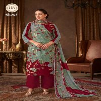HARSHIT FASHION HEZAL WHOLESALE PURE VISCOSE RAYON PRINT WITH ELEGANT HAND WORK CASUAL SUITS