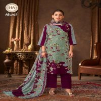 HARSHIT FASHION HEZAL WHOLESALE PURE VISCOSE RAYON PRINT WITH ELEGANT HAND WORK CASUAL SUITS