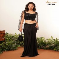 C278 BY AMOHA TRENDZ LYCRA FULLY STITCHED CROP TOP WITH PLAZO STYLE WESTERN WEAR