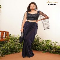 C278 BY AMOHA TRENDZ LYCRA FULLY STITCHED CROP TOP WITH PLAZO STYLE WESTERN WEAR