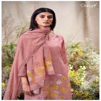 GANGA ELA S3566 WHOLESALE PREMIUM COTTON LINEN PRINTED WITH HAND WORK CLASSY SUITS