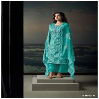 GANGA LEGETO S3643 WHOLESALE PREMIUM COTTON PRINTED WITH EMBROIDERY PARTY WEAR SUITS