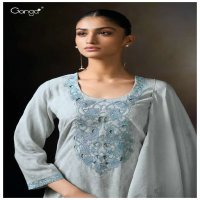 GANGA PRINCY S3480 WHOLESALE PREMIUM PURE MAL PRINTED WITH HAND WORK BEAUTIFUL 3PCS SALWAR SUITS