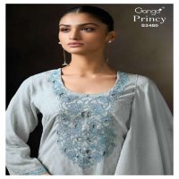 GANGA PRINCY S3480 WHOLESALE PREMIUM PURE MAL PRINTED WITH HAND WORK BEAUTIFUL 3PCS SALWAR SUITS