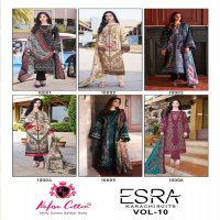 NAFISA COTTON ESRA KARACHI SUITS VOL 10 PAKISTANI CASUAL WEAR UNSTITCH SALAWAR KAMEEZ