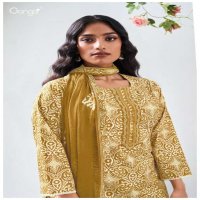 GANGA PRESENT S3599 WHOLESALE UNIQUE COLOR COMBINATION COTTON PRINTED WITH WORK DESIGNER SUITS