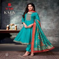 VIR KALA VOL-3 WHOLESALE VERTICAL FABRIC WITH EMBROIDERY WORK READYMADE ANARKALI PRETTY SUITS