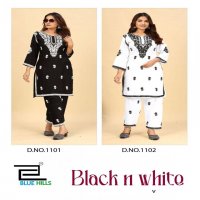 BLACK N WHITE VOL 11 BY BLUE HILL AESTHETHIC FULL STITCHED PAKISTANI LOOK KURTI