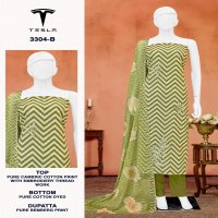 TESLA 3304 BY BIPSON PRINT UNSTITCHED 3PCS TRENDY DRESS SET
