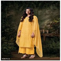 GANGA DELIA S3575 WHOLESALE PURE COTTON PRINTED WITH EMBROIDERY WORK SEMI STITCHED SALWAR KAMEEZ